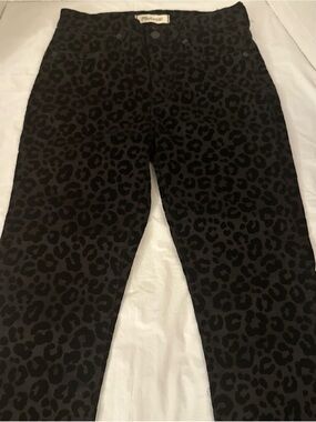 Madewell Black Leopard Print Jeans
